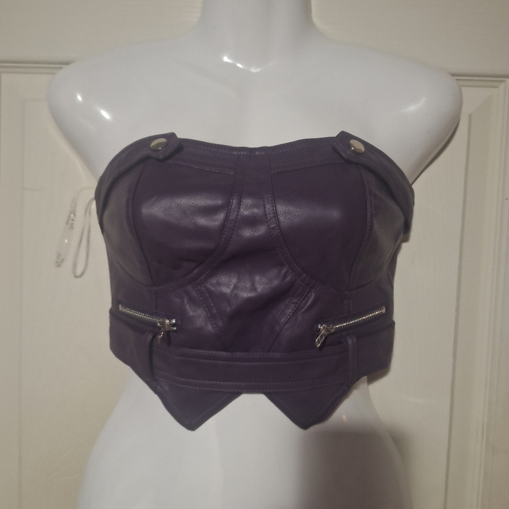 Hot & Delicious Eggplant Strapless Top